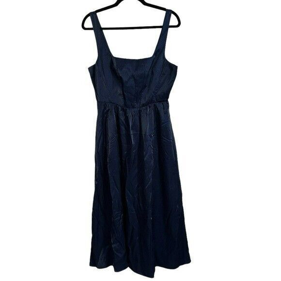 WAYF Corset Midi Dress Size Medium NWT $138 Metallic Navy Blue Formal Cocktail - Picture 1 of 10